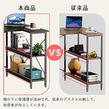Amazon | Bestier ゲーミングデスク l字デスク 幅120cm×奥行90cm